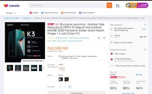 OPPO K3 Ludes Dipesan Melalui lazada.co.id