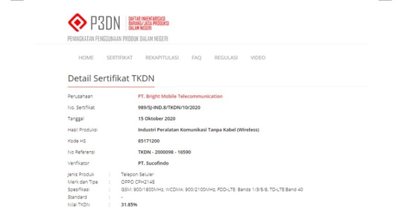 oppo reno5 f lolos tkdn