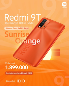 Warna Baru Sunrise Orange Lengkapi Koleksi Redmi 9T