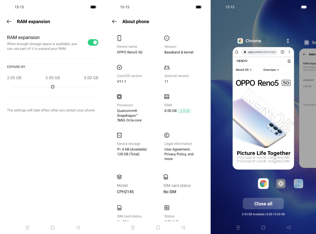 Fitur RAM Expansion akan tersedia bagi pengguna Reno5 dan Reno5 5G di Indonesia pada Juni mendatang