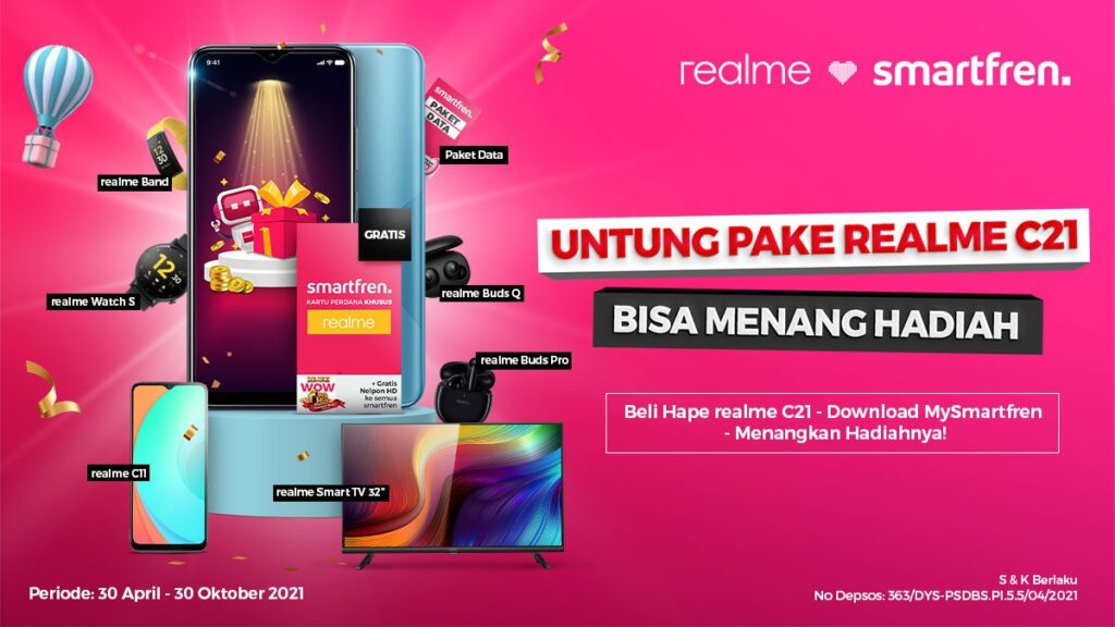 Pakai Smartfren di Realme C21 Dapat Lebih Banyak Hadiah, Dari Bonus Kuota 384 GB Hingga Smart TV