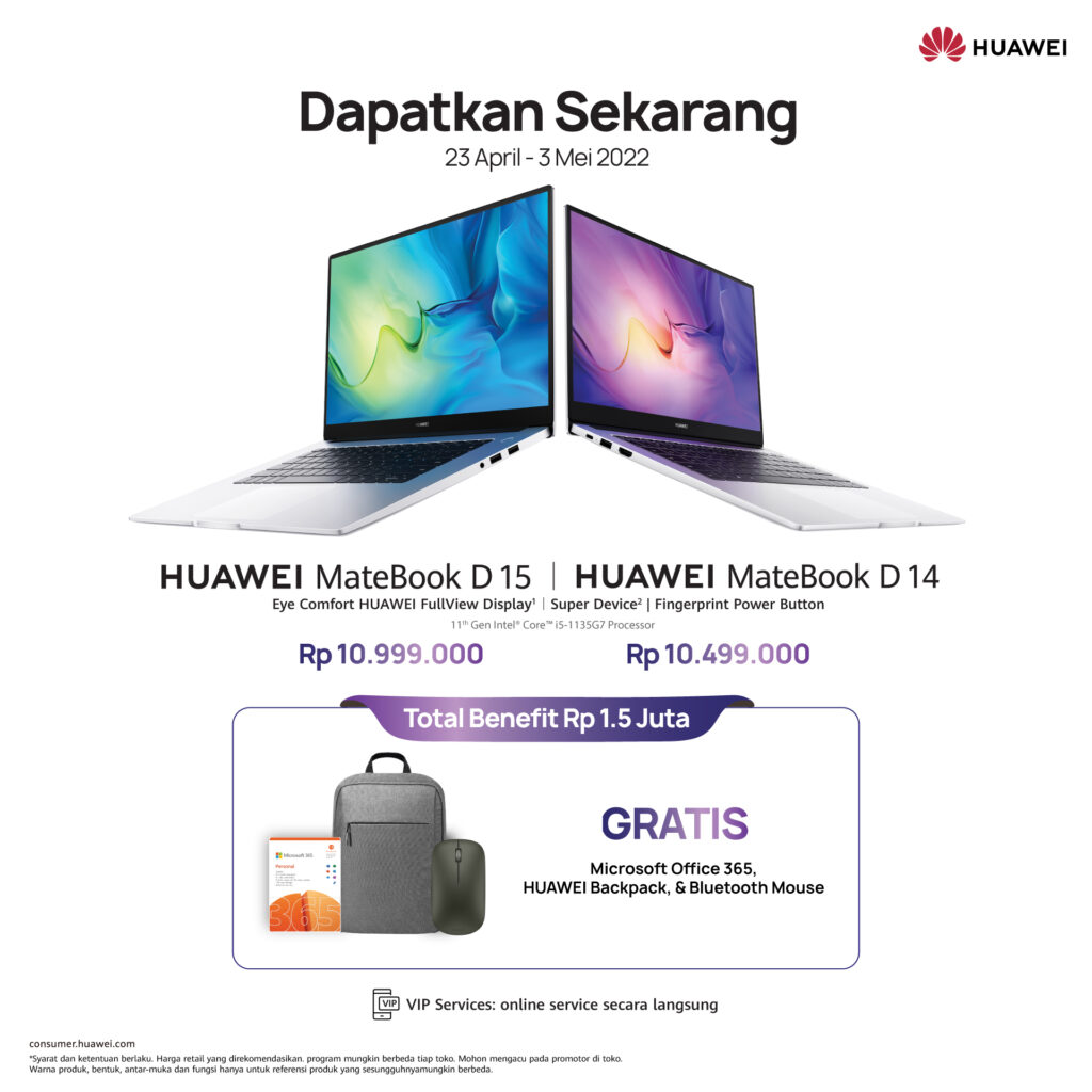 Kabar Gembira, HUAWEI MateBook D14 & D15, Sudah Bisa Dibeli