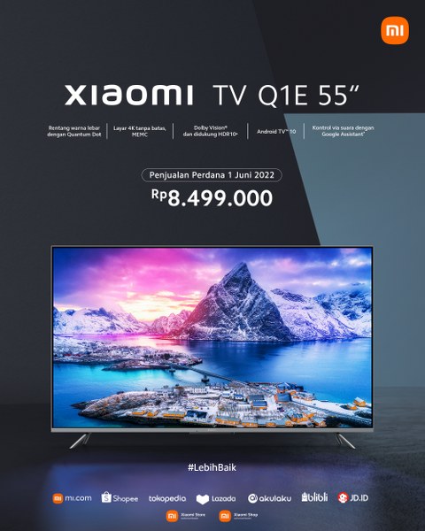Xiaomi hadirkan Xiaomi TV Q1E 55â€dan Mi Robot Vacuum-Mop 2 Lite