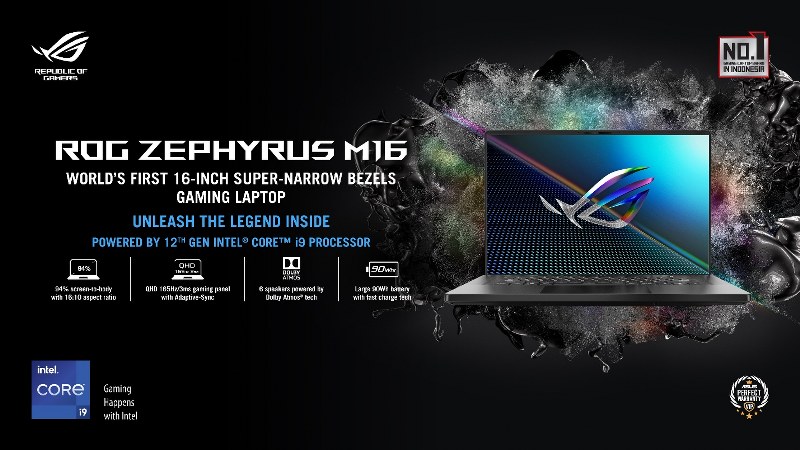 ROG Zephyrus M16 (GU603Z), Laptop Gaming Powerful untuk Gamers dan Konten Kreator