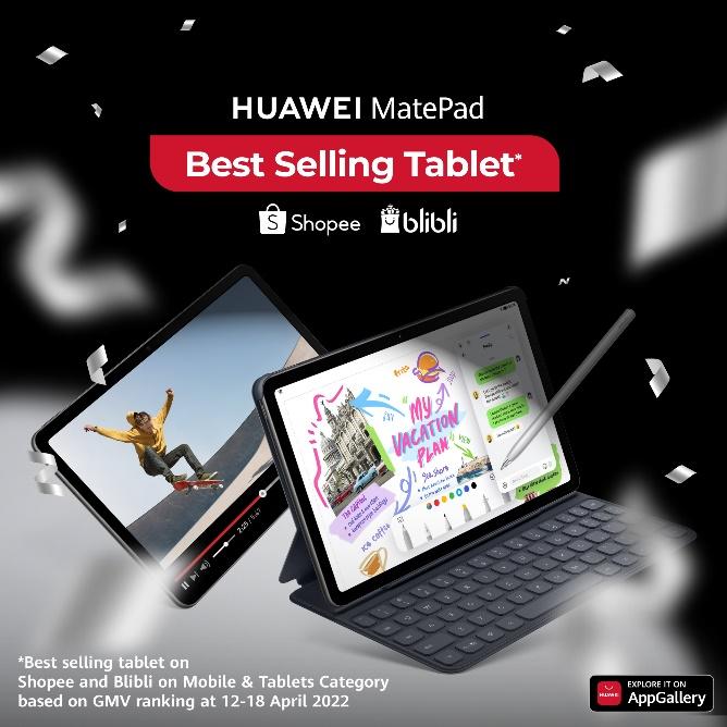 HUAWEI MatePad Dinobatkan Sebagai Tablet dengan Penjualan Terbaik di Berbagai E-commerce