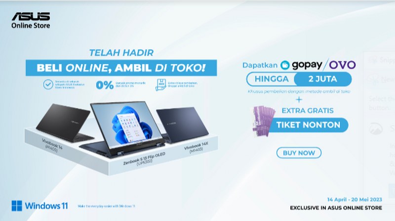 ASUS Online Store Perkenalkan Fitur Beli Online, Ambil di Toko