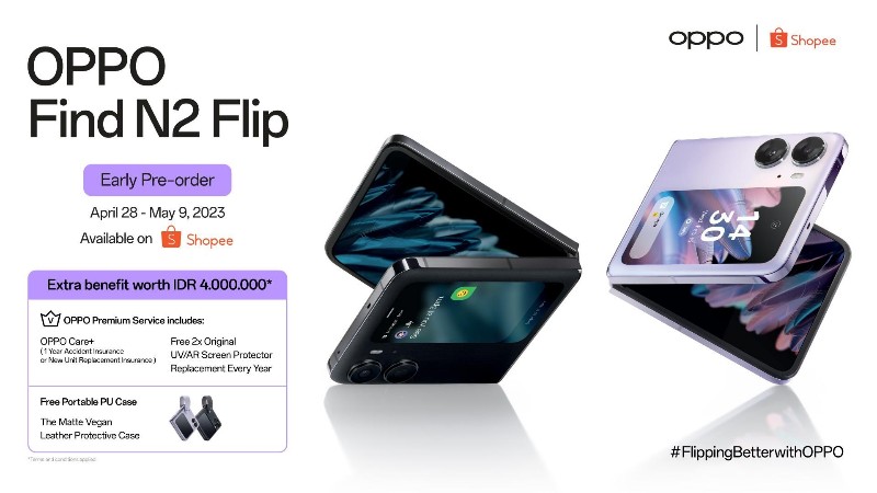 OPPO Perluas Pemesanan Find N2 Flip Melalui Shopee