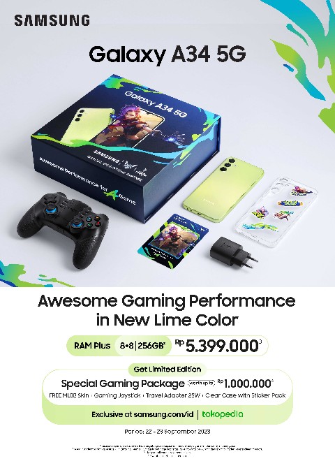 Samsung Galaxy A34 5G dengan Warna Baru, Gratis Paket Gaming Hingga 1 Juta Rupiah