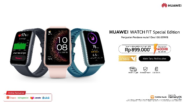 HUAWEI WATCH FIT SE Tawarkan Fitur Kesehatan Fisik dan Mental dengan Harga Flash Sale Rp899.000