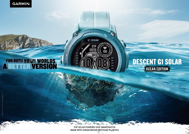 Garmin Descent G1 Solar Ocean Edition Dengan Material Daur Ulang Jaring Ikan