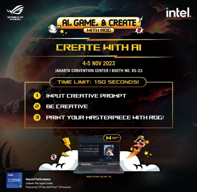 ASUS ROG Pamerkan Laptop Untuk AI dan Turnamen Game Pakai Ally di Indonesia Comic Con