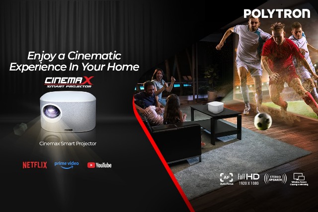 Layar Maksimal, Kinerja Optimal! POLYTRON Luncurkan Smart Projector 120 Inch