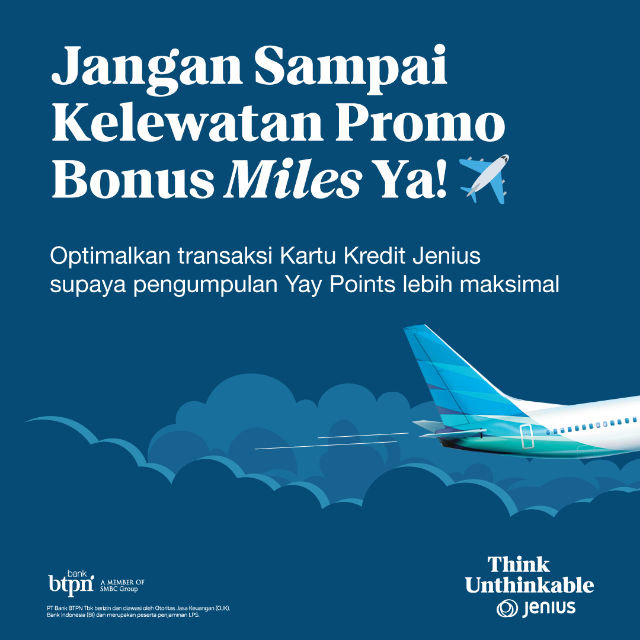 Jenius Hadirkan GarudaMiles: Penukaran Yay Points Kategori Travel dari Aplikasi