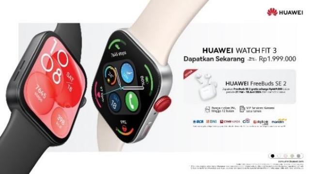 Huawei Watch Fit 3 Hadir dengan Fitur Kesehatan dan Olahraga Canggih dalam Desain Stylish dan Edgy