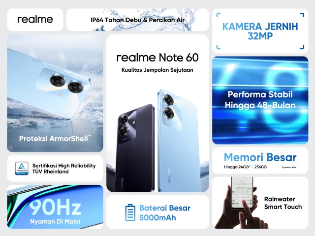 realme Note 60 Resmi Hadir di Indonesia: Tawarkan Durabilitas Tinggi dan Kualitas Terbaik dengan Harga Mulai Rp1.399.000