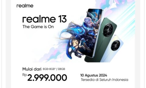 Smartphone Gaming Bintang Lima realme 13 Hadir di Indonesia Mulai 10 Agustus 2024