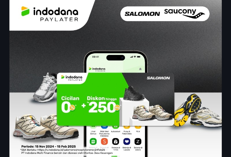 Belanja Sepatu Salomon & Saucony Lebih Mudah dengan Indodana PayLater