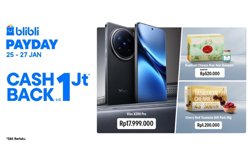 Blibli Pay Day 25-27 Januari: Cashback Rp1 Juta, Diskon 50%, Gratis Ongkir