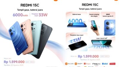 Redmi 15C :Baterai Juara 6000mAh Hanya 1,5 Jutaan