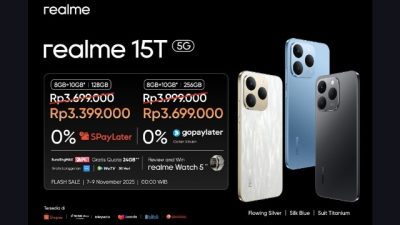 realme 15T 5G Hadir! HP 5G Rp3 Jutaan dengan Baterai 7000mAh Paling Tipis