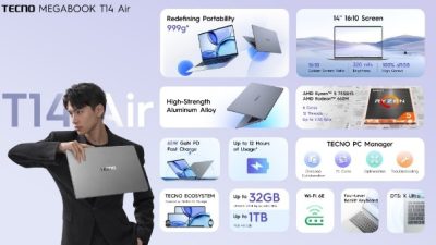 TECNO Luncurkan MEGABOOK T14 Air Laptop Ultra-Ringan 999 Gram