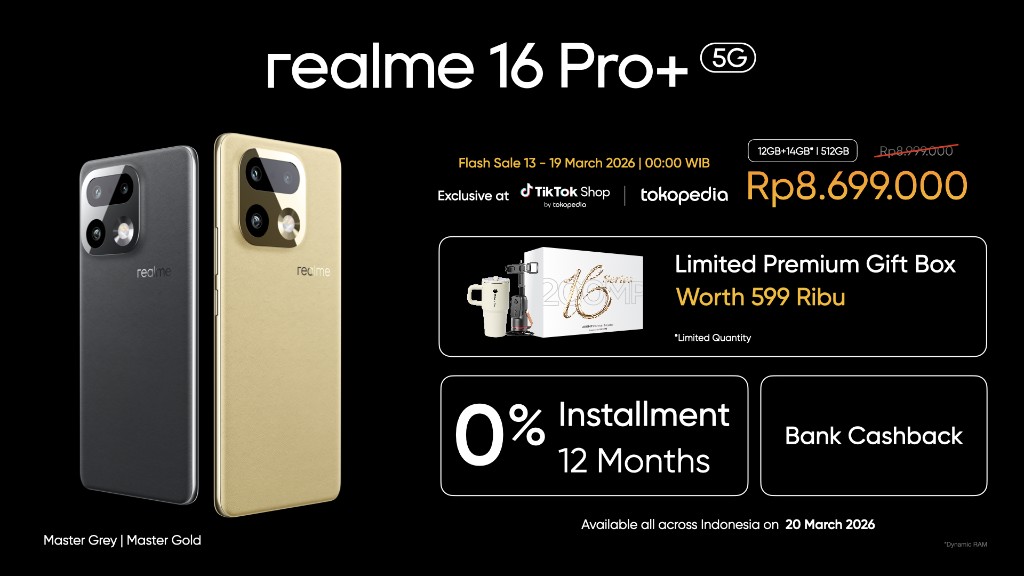 harga dan spek realme 16 pro+