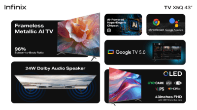 Infinix Luncurkan TV X5Q 43”, AI TV QLED dengan Google TV 5.0